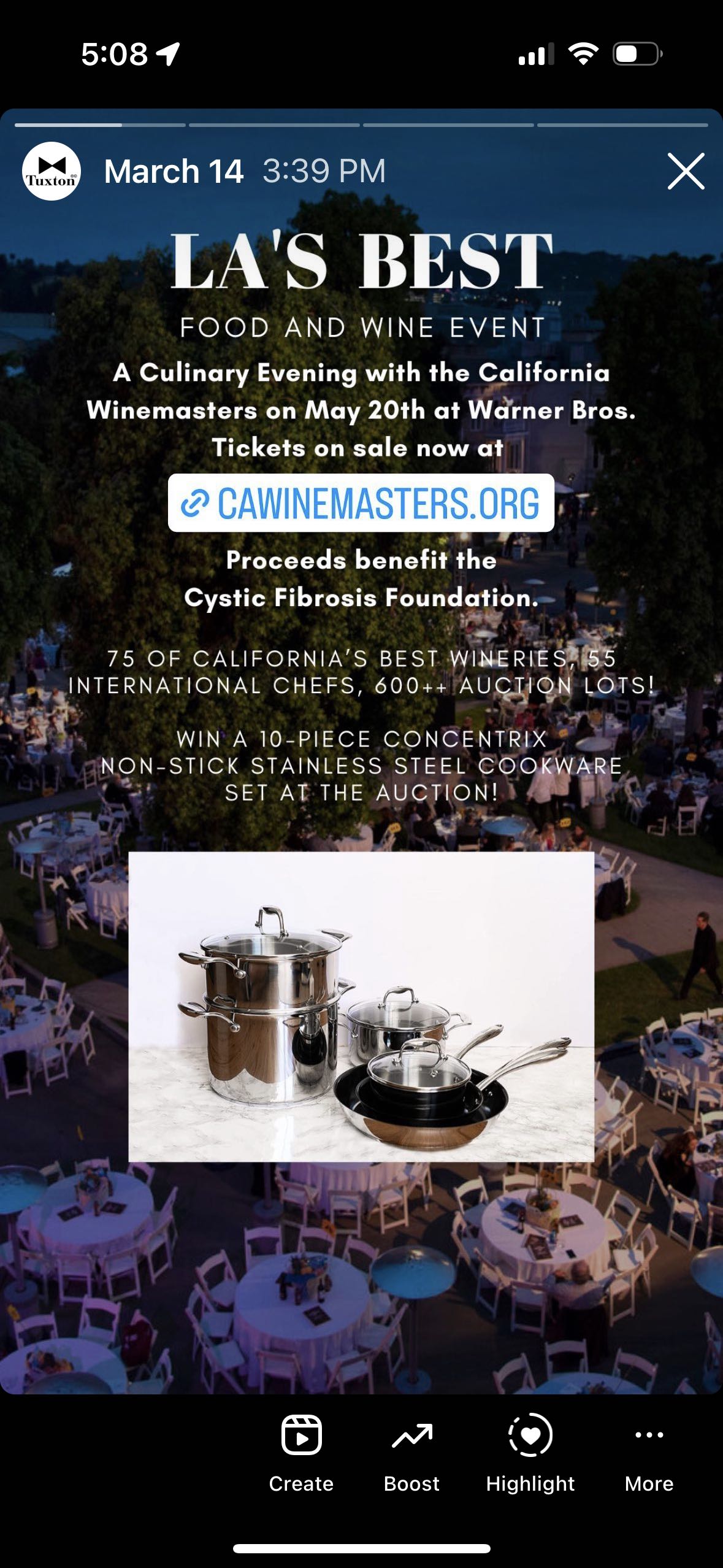 Tuxton Community Outreach: A Culinary Evening With The California Winemasters